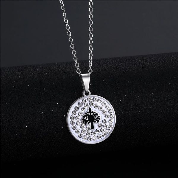 pendant necklaces retro ethnic crystal hollow tree of life necklace stainless steel simple round plant for women wholesale, Silver
pendant necklaces retro ethnic crystal hollow tree of life necklace stainless steel simple round plant for women wholesale, Silver