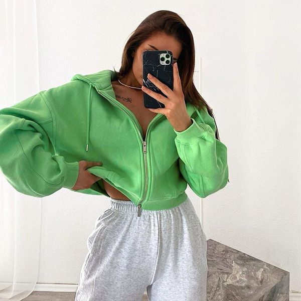 women's jackets green long sleeve fashion hooded zipper hoodies for women elegant lady street wear autumn winter female outwear, Black;brown
women's jackets green long sleeve fashion hooded zipper hoodies for women elegant lady street wear autumn winter female outwear, Black;brown