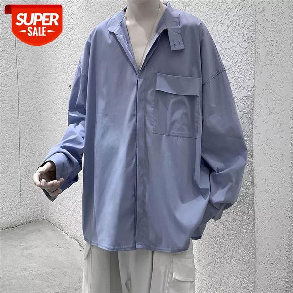 2020 men's loose solid color pocket decorative shirts long sleeve hawaiian shirt camisa masculina streetwear fashion #8834, White;black
2020 men's loose solid color pocket decorative shirts long sleeve hawaiian shirt camisa masculina streetwear fashion #8834, White;black