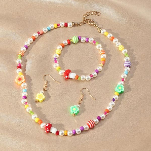 earrings & necklace fashion bohemian style children's rice beads bracelet set holiday birthday colorful pearl jewelry, Silver
earrings & necklace fashion bohemian style children's rice beads bracelet set holiday birthday colorful pearl jewelry, Silver