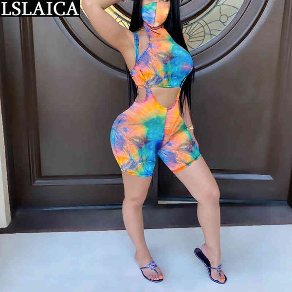 short set tie dye crop bodysuit club fashion women sets clothes summer knitted streetwear 2 piece with mask 210520, White
short set tie dye crop bodysuit club fashion women sets clothes summer knitted streetwear 2 piece with mask 210520, White