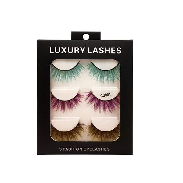 false eyelashes 3 pairs of colored cross messy thick natural eyelash 3d handmade mink lashes color party makeup lash extension
false eyelashes 3 pairs of colored cross messy thick natural eyelash 3d handmade mink lashes color party makeup lash extension