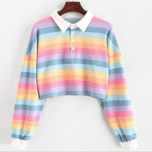 hirigin spring summer women buttoned rainbow striped sweatshirt fashion ladies street casual cropped short hoodies women's & sweatshir, Black
hirigin spring summer women buttoned rainbow striped sweatshirt fashion ladies street casual cropped short hoodies women's & sweatshir, Black