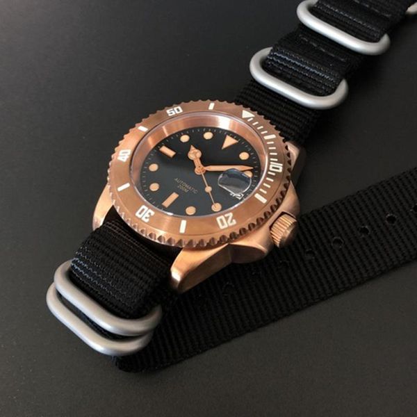 wristwatches germany imported cusn8 bronze wristwatch nh35 men mechanical silicone watches nylon nato automatic dive watch 200m, Slivery;brown
wristwatches germany imported cusn8 bronze wristwatch nh35 men mechanical silicone watches nylon nato automatic dive watch 200m, Slivery;brown