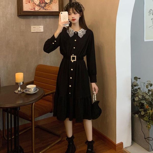 casual dresses winter women's 2021 style elegant long sleeve waist hugging graceful black jersey dress, Black;gray
casual dresses winter women's 2021 style elegant long sleeve waist hugging graceful black jersey dress, Black;gray