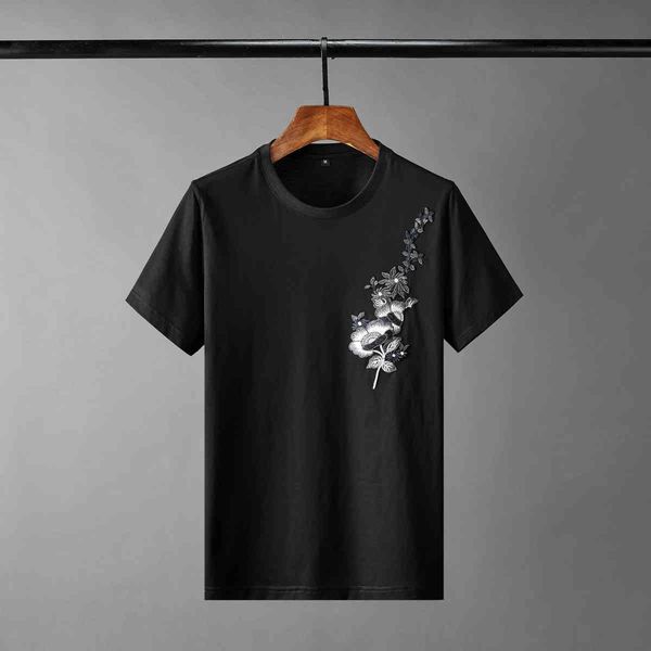 tee shirt shirt modal cotton mens luxury flower embroidery round collar casual male fashion summer slim man t-shirts, White;black
tee shirt shirt modal cotton mens luxury flower embroidery round collar casual male fashion summer slim man t-shirts, White;black