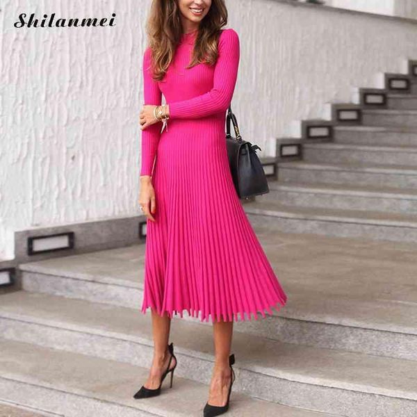 casual dresses winter pleated sweater dress 2021 autumn elegant party midi women office lady pink slim knitted vestidos xl, Black;gray
casual dresses winter pleated sweater dress 2021 autumn elegant party midi women office lady pink slim knitted vestidos xl, Black;gray