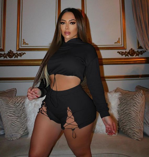 women's tracksuits casual black women solid two piece woman short suits long sleeve ladies outerwear 2021 with hooded strappy sport sho, Gray
women's tracksuits casual black women solid two piece woman short suits long sleeve ladies outerwear 2021 with hooded strappy sport sho, Gray
