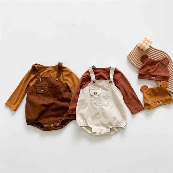 spring children's baby boys girls long sleeve t-shirt + braces pants clothing sets kids boy girl suit clothes 210521, White
spring children's baby boys girls long sleeve t-shirt + braces pants clothing sets kids boy girl suit clothes 210521, White
