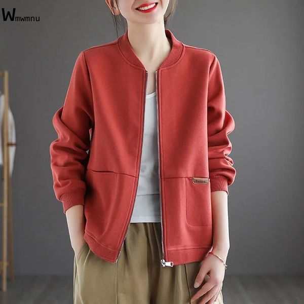 women's jackets basic casual loose baseball jacket women fashion zipper short coats student vintage long sleeve outwear chaquetas de mu, Black;brown
women's jackets basic casual loose baseball jacket women fashion zipper short coats student vintage long sleeve outwear chaquetas de mu, Black;brown