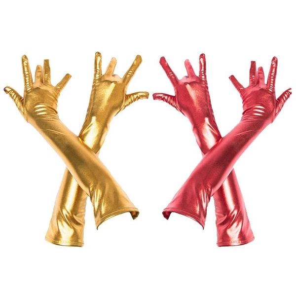 five fingers gloves gold metallic evening party fashion stage performance mittens women female long cosplay accessories, Blue;gray
five fingers gloves gold metallic evening party fashion stage performance mittens women female long cosplay accessories, Blue;gray