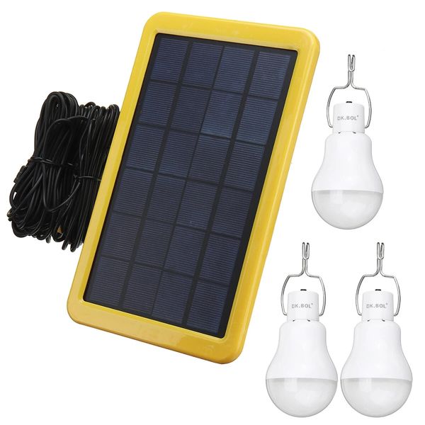 3x led light bulb lamp & solar powered shed portable hang hooking chicken coop