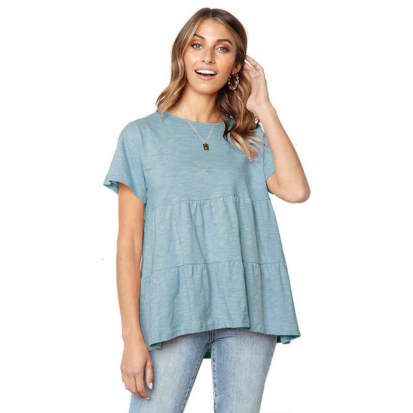 color sleeve short solid t shirts loose ruched shirt tees summer women clothes drop ship 220116, White
color sleeve short solid t shirts loose ruched shirt tees summer women clothes drop ship 220116, White