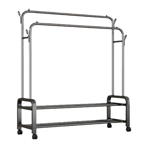 hangers & racks tanding 2-pole iron clothes rack modern garment hanger stand for home