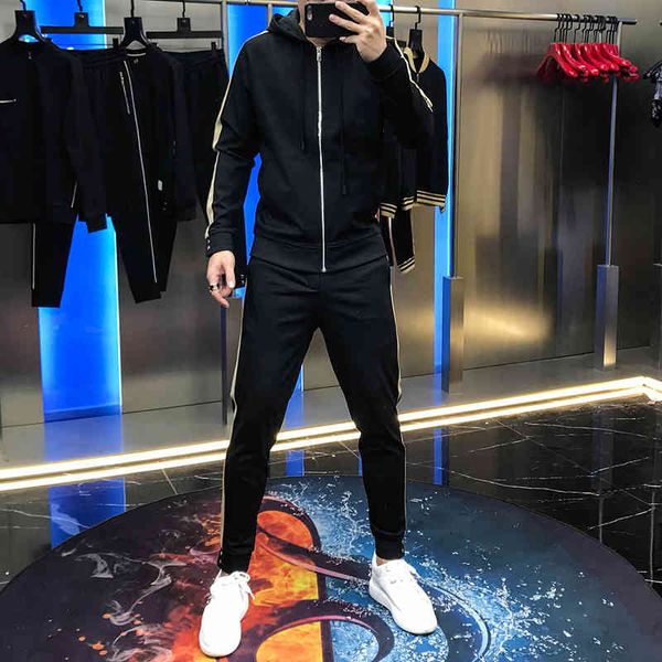 hoodies wool trousers with hoodie autumn of the simple side stripe cute two tender young fashions, Black
hoodies wool trousers with hoodie autumn of the simple side stripe cute two tender young fashions, Black