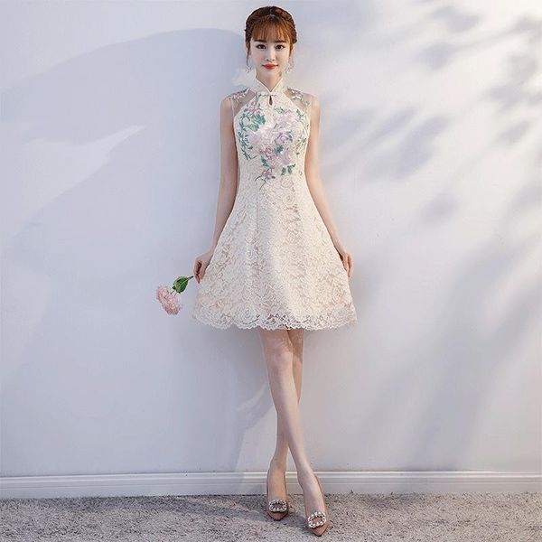 women vintage button trim sweet lace qipao exquisite floral embroidery novelty cheongsam elegant short chinese a-line dress ethnic clothing, Red
women vintage button trim sweet lace qipao exquisite floral embroidery novelty cheongsam elegant short chinese a-line dress ethnic clothing, Red