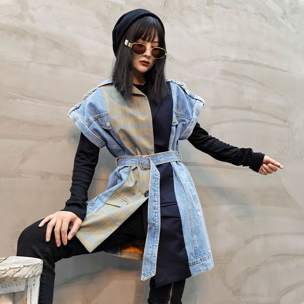 jackets single-breasted vest women's color matching korean style sleeveless waist denim waistcoat jacket tide, Black;brown
jackets single-breasted vest women's color matching korean style sleeveless waist denim waistcoat jacket tide, Black;brown