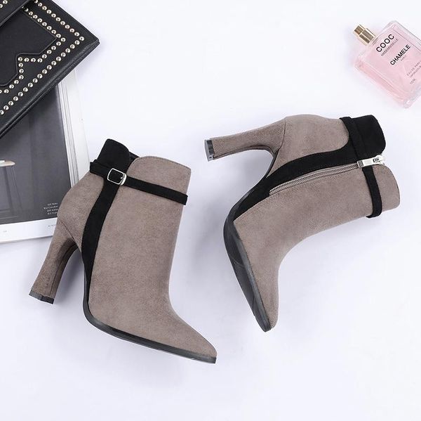 boots ladies shoes woman flock black ankle for women female pointed toe square high heels buckle zipper winter
boots ladies shoes woman flock black ankle for women female pointed toe square high heels buckle zipper winter