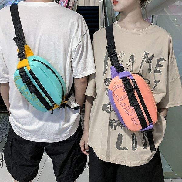 fashion sports canvas waist bags hit color chest bag letter shoulder bolsa personality student sac a dos mochila mujer
fashion sports canvas waist bags hit color chest bag letter shoulder bolsa personality student sac a dos mochila mujer
