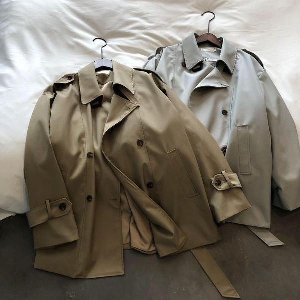 women's trench coats autumn brown women long coat for with belt double breasted loose blue white vintage female, Tan;black
women's trench coats autumn brown women long coat for with belt double breasted loose blue white vintage female, Tan;black