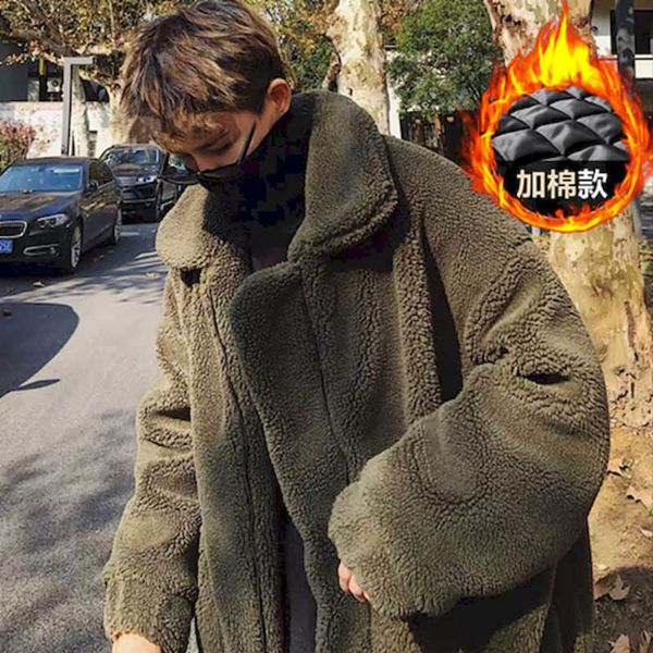 cotton thick lamb wool coat 2020 new winter padded hong kong style student warm et plus size men's clothing, Black;brown
cotton thick lamb wool coat 2020 new winter padded hong kong style student warm et plus size men's clothing, Black;brown