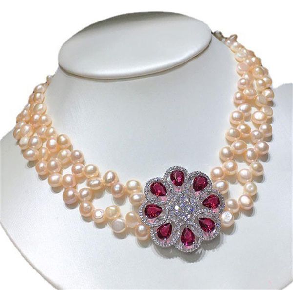 chokers habitoo 2 strands 6-7mm pink cultured freshwater pearl necklace 18inches cublic zircon flower pendant elegant beautiful jewelry, Golden;silver
chokers habitoo 2 strands 6-7mm pink cultured freshwater pearl necklace 18inches cublic zircon flower pendant elegant beautiful jewelry, Golden;silver