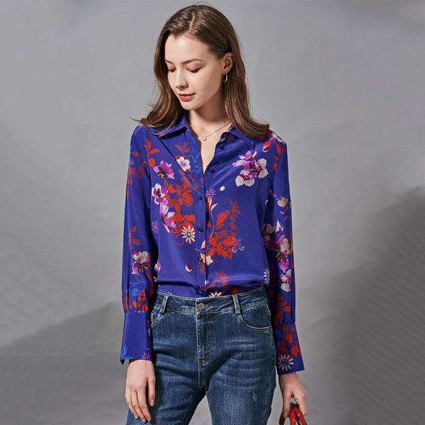 women's blouses and silk blue floral printed office formal casual shirts plus large size spring summer haut femme &, White
women's blouses and silk blue floral printed office formal casual shirts plus large size spring summer haut femme &, White