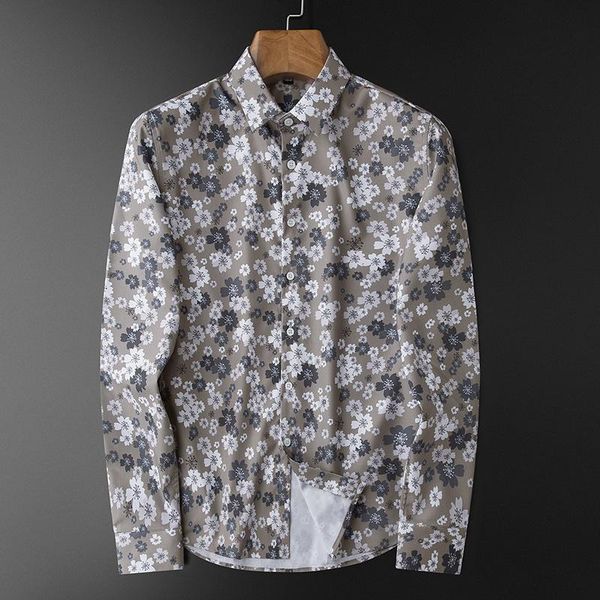 men's casual shirts all printed mens luxury long sleeve flower dress fashion spring slim fit party male, White;black
men's casual shirts all printed mens luxury long sleeve flower dress fashion spring slim fit party male, White;black