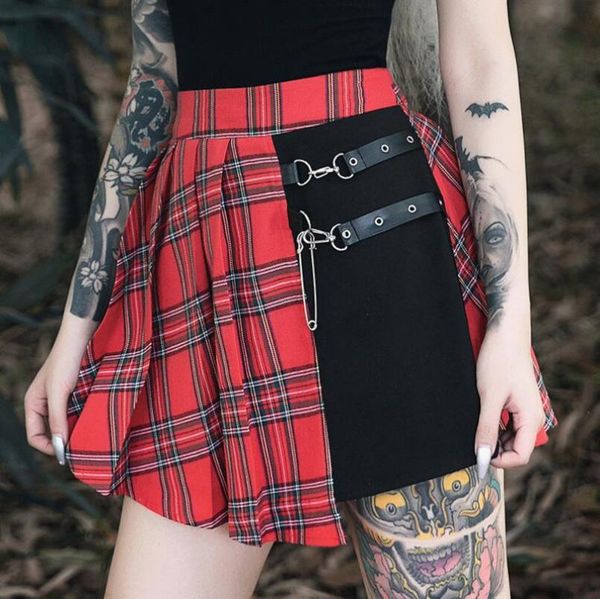 skirts punk function wind a-line skirt tactical half-length pleated high cold red magogo, Black
skirts punk function wind a-line skirt tactical half-length pleated high cold red magogo, Black