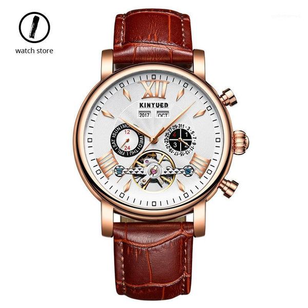 kinyued men watch automatic mechanical tourbillon sports leather fashion waterproof brand wristwatch man relogio masculino wristwatches, Slivery;brown
kinyued men watch automatic mechanical tourbillon sports leather fashion waterproof brand wristwatch man relogio masculino wristwatches, Slivery;brown