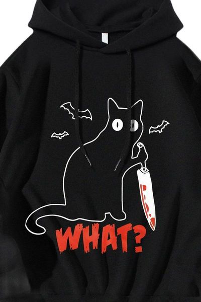 men's hoodies & sweatshirts gothic cat printed hooded sweatshirt 2021 autumn-winter streetwear long sleeve drawstring casual regular, Black
men's hoodies & sweatshirts gothic cat printed hooded sweatshirt 2021 autumn-winter streetwear long sleeve drawstring casual regular, Black