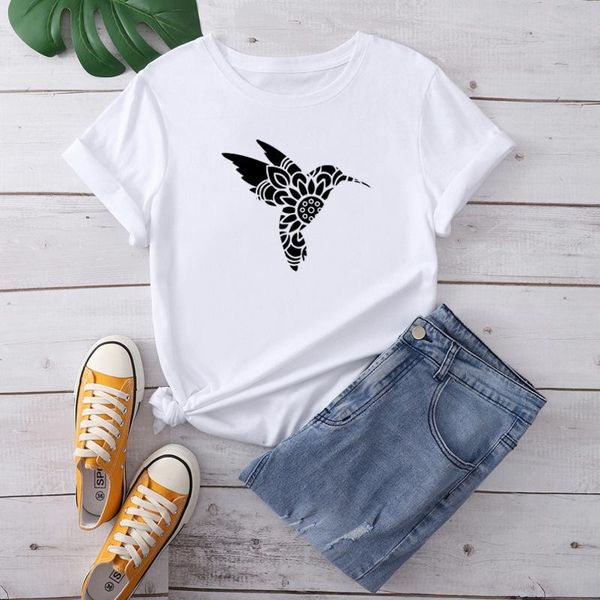 women's t-shirt hummingbird printed woman tshirt tee european style cotton female summer casual teens, White
women's t-shirt hummingbird printed woman tshirt tee european style cotton female summer casual teens, White