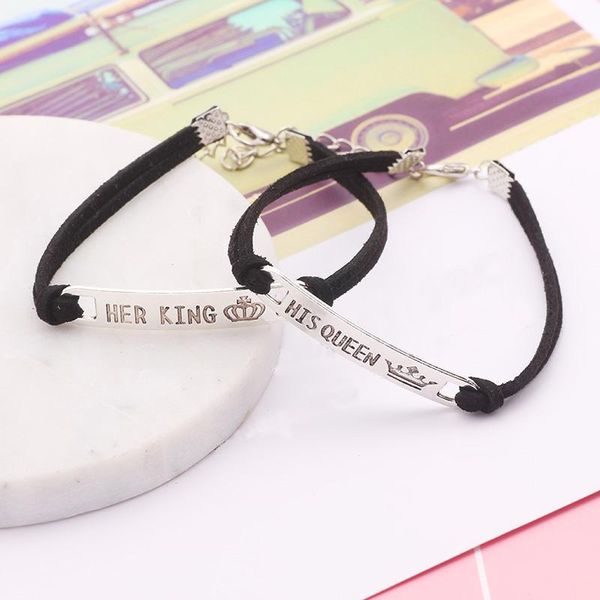 1/2 pcs couple bracelet black classic lover stainless steel jewelry party daily gift his queen her king charm bracelets, Golden;silver
1/2 pcs couple bracelet black classic lover stainless steel jewelry party daily gift his queen her king charm bracelets, Golden;silver