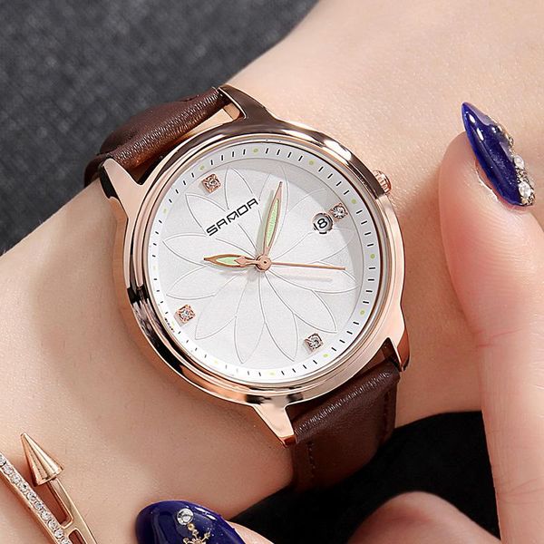 wristwatches 2021 sanda flower dial leather watch women waterproof quartz ladies fashion watches relogio feminino montre femme, Slivery;brown
wristwatches 2021 sanda flower dial leather watch women waterproof quartz ladies fashion watches relogio feminino montre femme, Slivery;brown