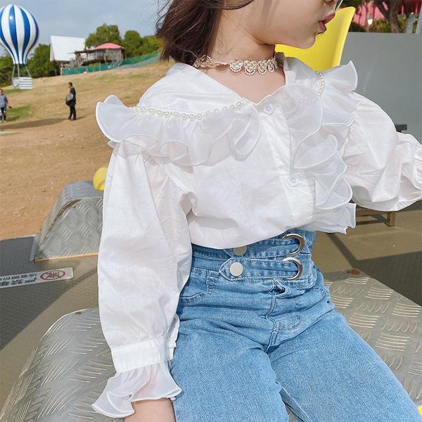 shirts spring autumn girls blouse baby white shirt kids fashion children streetwear ruched floral mesh pearl patch 3 to 9 yrs, White;black
shirts spring autumn girls blouse baby white shirt kids fashion children streetwear ruched floral mesh pearl patch 3 to 9 yrs, White;black