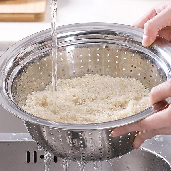 dishes & plates stainless steel holes washing cleaning rice sieve strainer fruits vegetable drain bowl multipurpose kitchen supplies
dishes & plates stainless steel holes washing cleaning rice sieve strainer fruits vegetable drain bowl multipurpose kitchen supplies