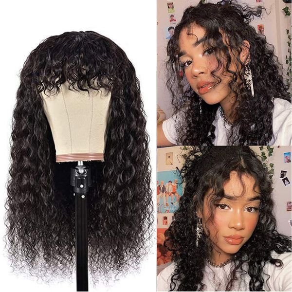 lx brand glueless water wave wigs with bangs heat resistant fiber glueless wig long curly wig for women synthetic lace wigsfactory direct, Black
lx brand glueless water wave wigs with bangs heat resistant fiber glueless wig long curly wig for women synthetic lace wigsfactory direct, Black