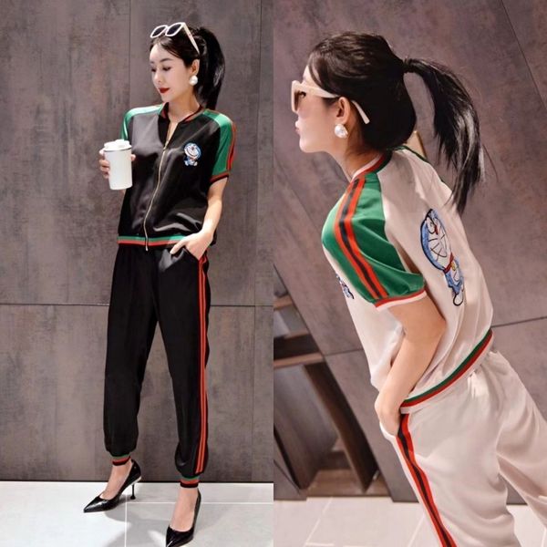women's two piece pants girls'suit summer in the cartoon two-piece suit gtpv, White