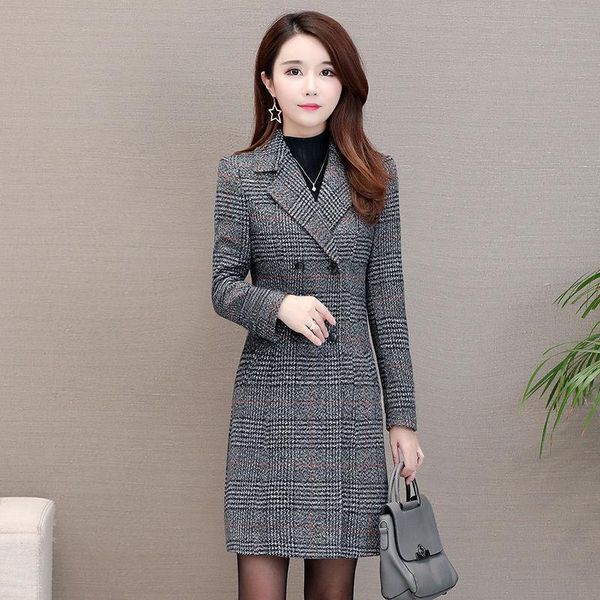women's wool & blends autumn plaid jacket 2021 retro pocket warm mid-length all-match woolen coat winter, Black
women's wool & blends autumn plaid jacket 2021 retro pocket warm mid-length all-match woolen coat winter, Black