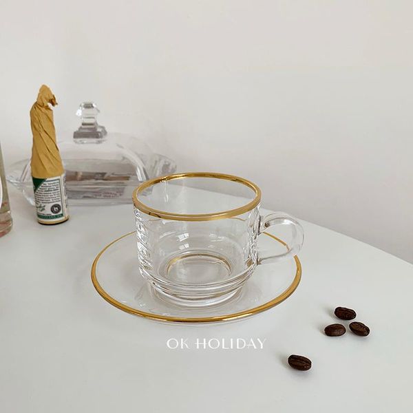 nordic creative luxury cup glass transparent eco friendly coffe gold rim with saucer set drinking glasses copas de cristal 5 cups & saucers
nordic creative luxury cup glass transparent eco friendly coffe gold rim with saucer set drinking glasses copas de cristal 5 cups & saucers