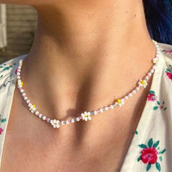 chains stonefans simple choker daisy rice beads strand necklace for women bohemian clavicle necklaces party beach travel trendy jewelry, Silver
chains stonefans simple choker daisy rice beads strand necklace for women bohemian clavicle necklaces party beach travel trendy jewelry, Silver
