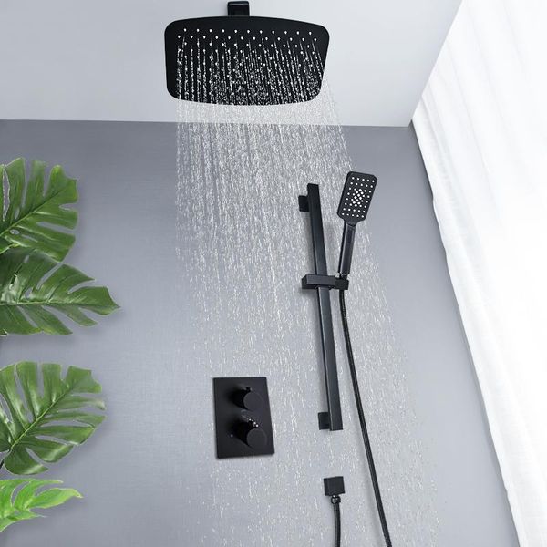 wall mount black shower faucets set rainfall and cold water mixer tap bathroom concealed kit sets
wall mount black shower faucets set rainfall and cold water mixer tap bathroom concealed kit sets