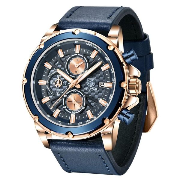 wristwatches brand benyar 2021 men watches waterproof sport quartz wrist watch chronograph military genuine leather relogio masculino, Slivery;brown
wristwatches brand benyar 2021 men watches waterproof sport quartz wrist watch chronograph military genuine leather relogio masculino, Slivery;brown