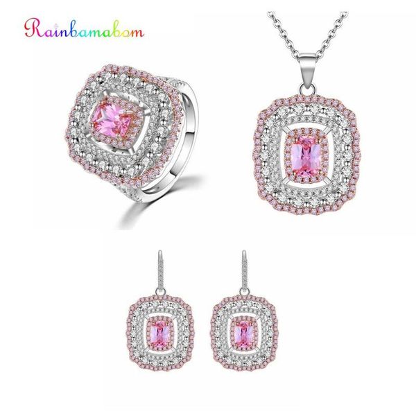 rainbamabom romantic real 925 sterling silver set pink sapphire gemstone jewelry sets necklace/earrings/ring party wholesale bracelet, earri, Black
rainbamabom romantic real 925 sterling silver set pink sapphire gemstone jewelry sets necklace/earrings/ring party wholesale bracelet, earri, Black
