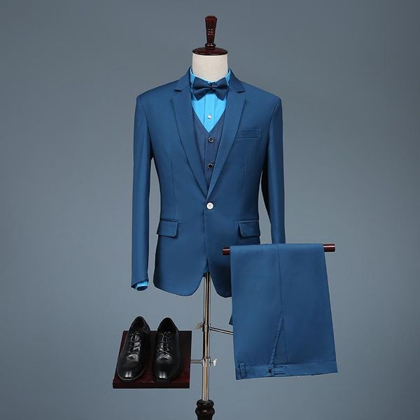 men's suits & blazers 2021 fashionable clothing for men wedding fake pockets single button slim fit formal bridegroom wear 3 pieces, White;black 
men's suits & blazers 2021 fashionable clothing for men wedding fake pockets single button slim fit formal bridegroom wear 3 pieces, White;black