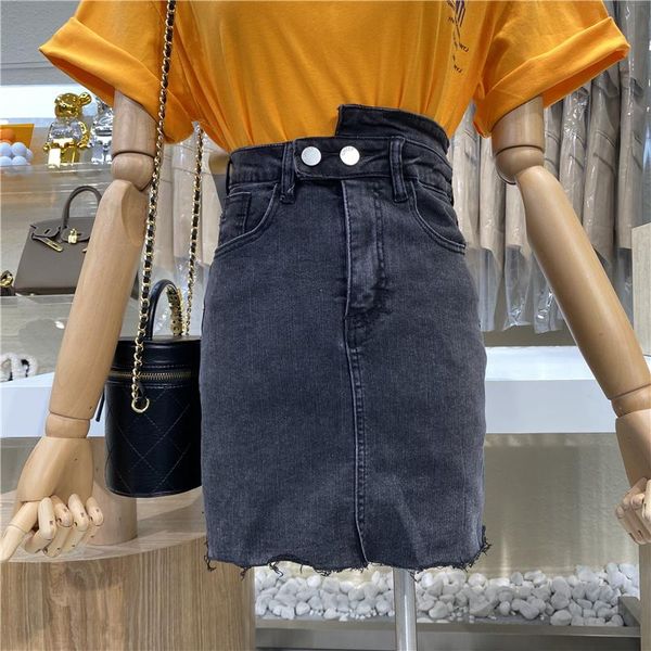 niche design 2021 irregular high-waisted frummed denim skirt shows slim a-line hip wrap skirts, Black
niche design 2021 irregular high-waisted frummed denim skirt shows slim a-line hip wrap skirts, Black