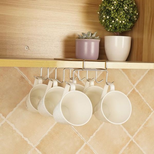 hooks stainless steel wardrobe hanger coffee mug cup hanging holder drainer & rails 
hooks stainless steel wardrobe hanger coffee mug cup hanging holder drainer & rails