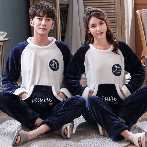pajamas for couples winter fat flanel homewear long mouw men's nightwear soft coral fleece women's book 2 styles/set, Black;brown
pajamas for couples winter fat flanel homewear long mouw men's nightwear soft coral fleece women's book 2 styles/set, Black;brown