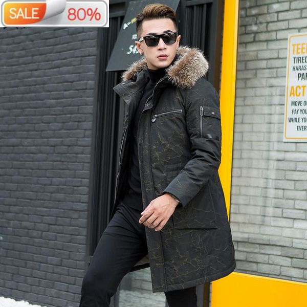 men's leather & faux winter jacket parka coat men natural raccoon fur collar luxury duck down jackets parkas hombre yp17179 yy313, Black
men's leather & faux winter jacket parka coat men natural raccoon fur collar luxury duck down jackets parkas hombre yp17179 yy313, Black