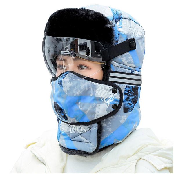 berets winter fashion adults warm windproof print hat adjustable glasses protection face set for outdoor cycling skiing hats, Blue;gray
berets winter fashion adults warm windproof print hat adjustable glasses protection face set for outdoor cycling skiing hats, Blue;gray